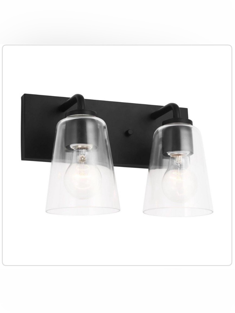New Generation Lighting Modern Black 2-Light Vanity Light